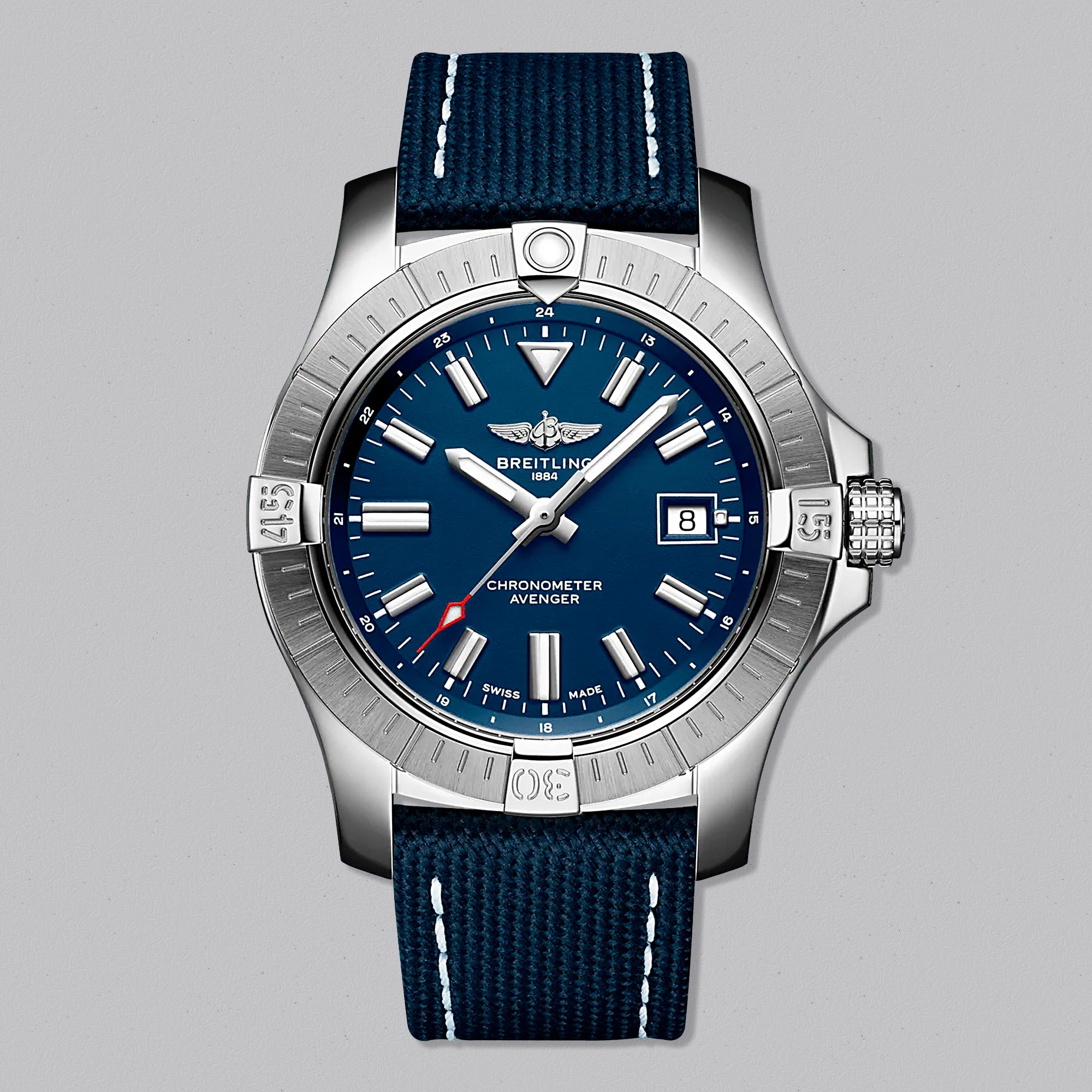 AVENGER AUTOMATIC 43 BLUE DIAL - Swiss Gallery Iraq BREITLING