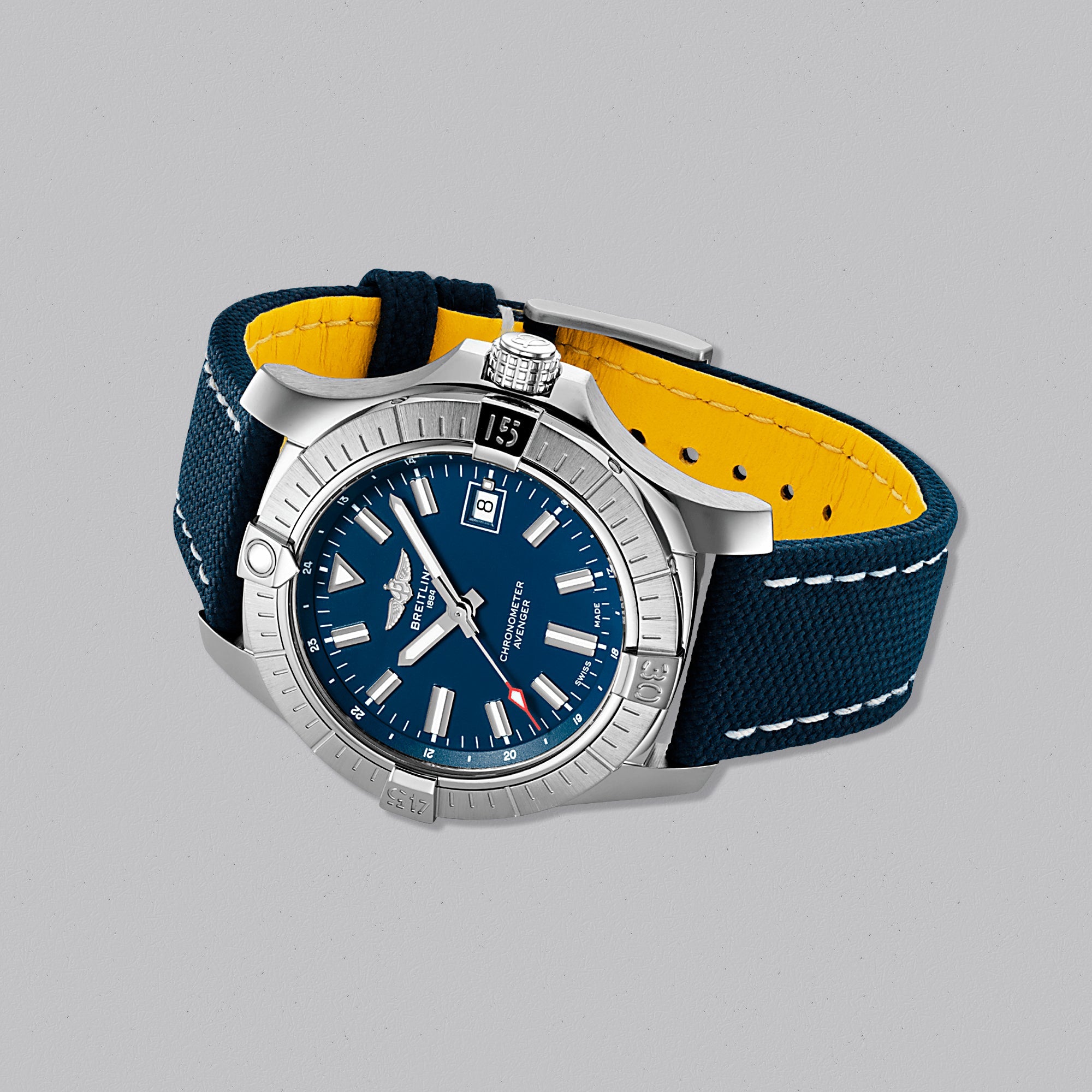 AVENGER AUTOMATIC 43 BLUE DIAL - Swiss Gallery Iraq BREITLING