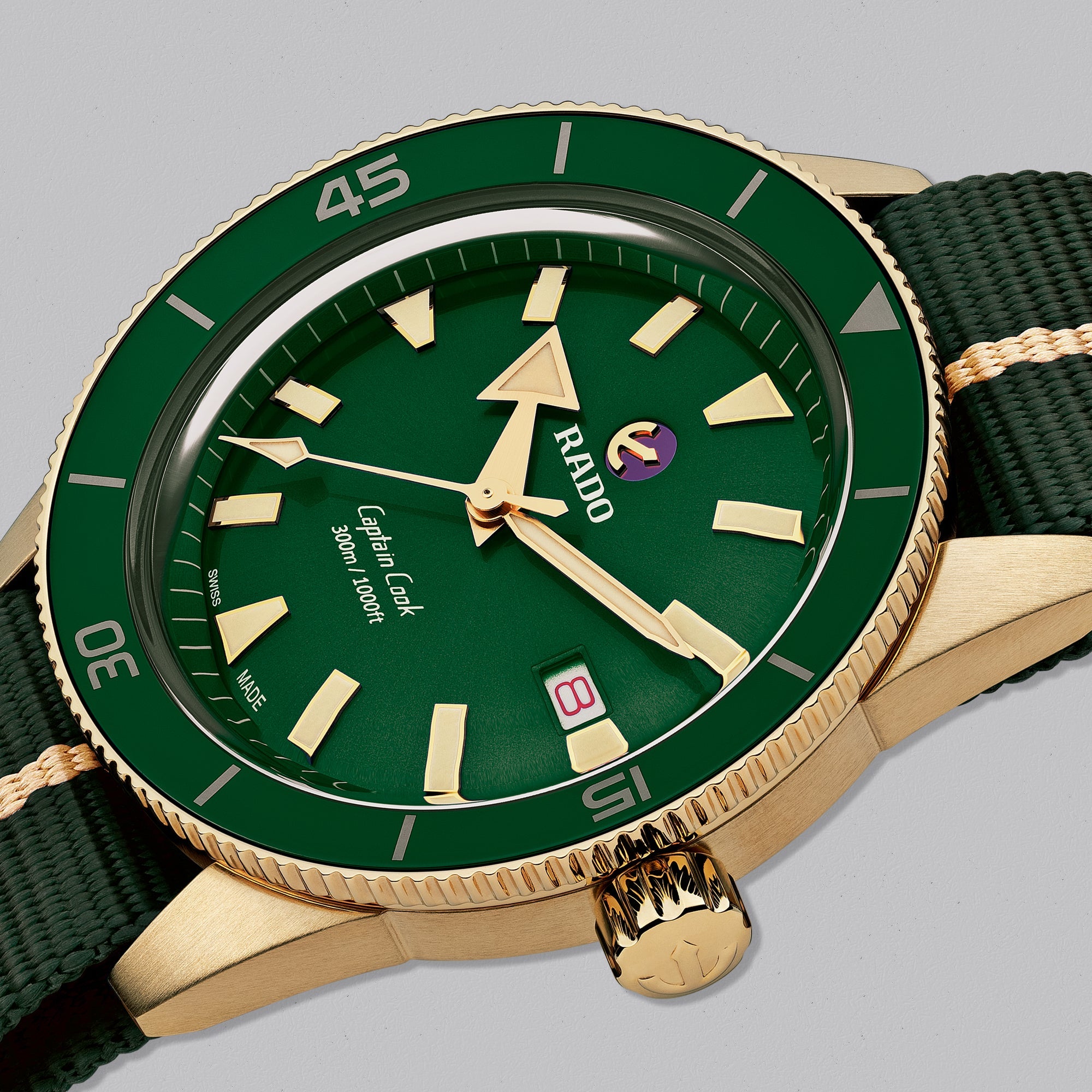 CAPTAIN COOK AUTOMAITC BRONZE GREEN DIAL - Swiss Gallery Iraq RADO