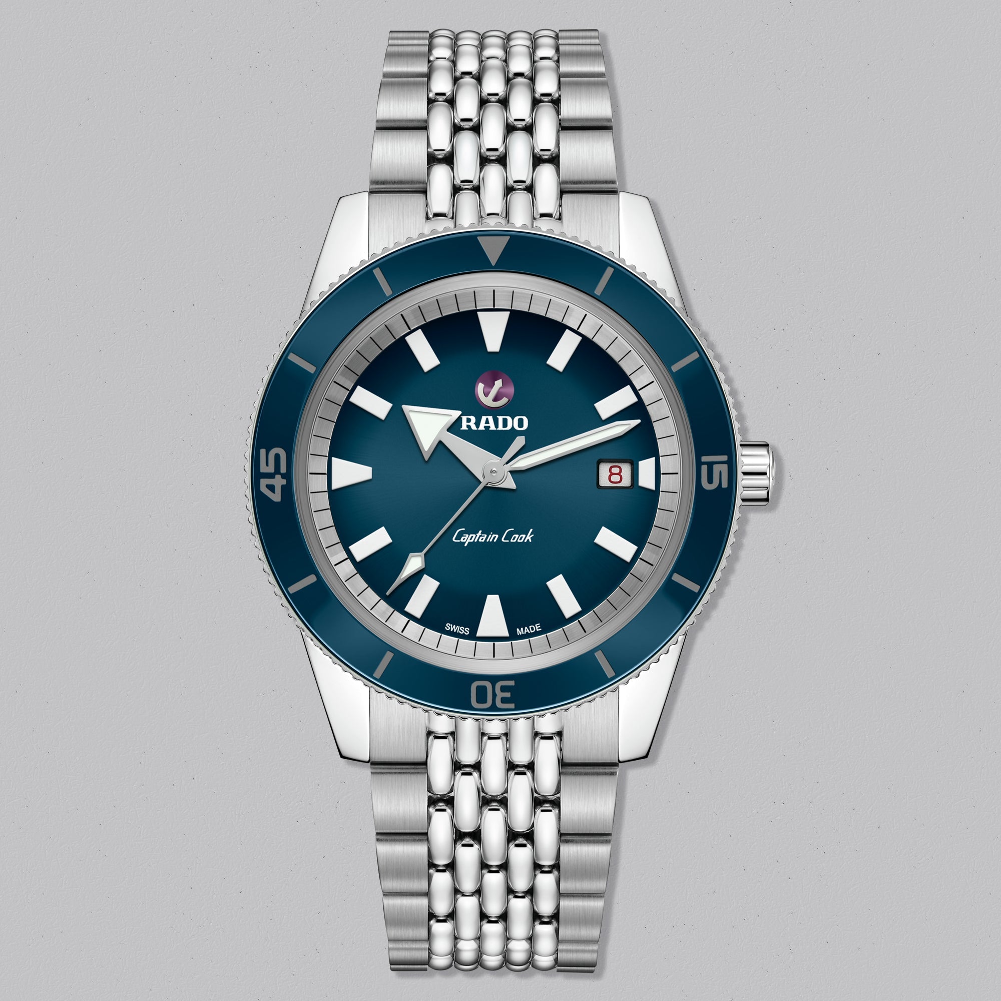CAPTAIN COOK AUTOMATIC BLUE DIAL - Swiss Gallery Iraq RADO