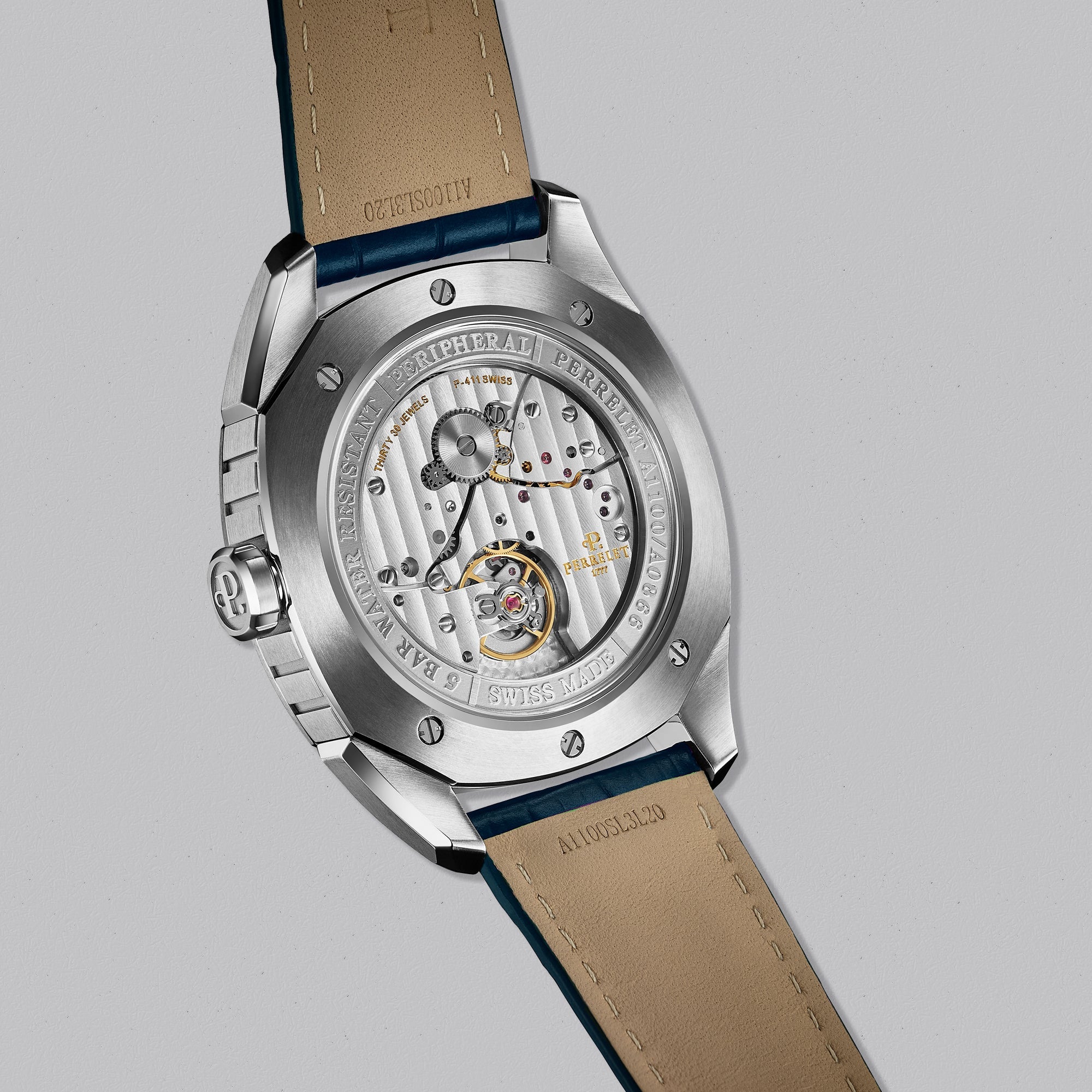 LAB PERIPHERAL 3H SS BLUE DIAL - Swiss Gallery Iraq PERRELET