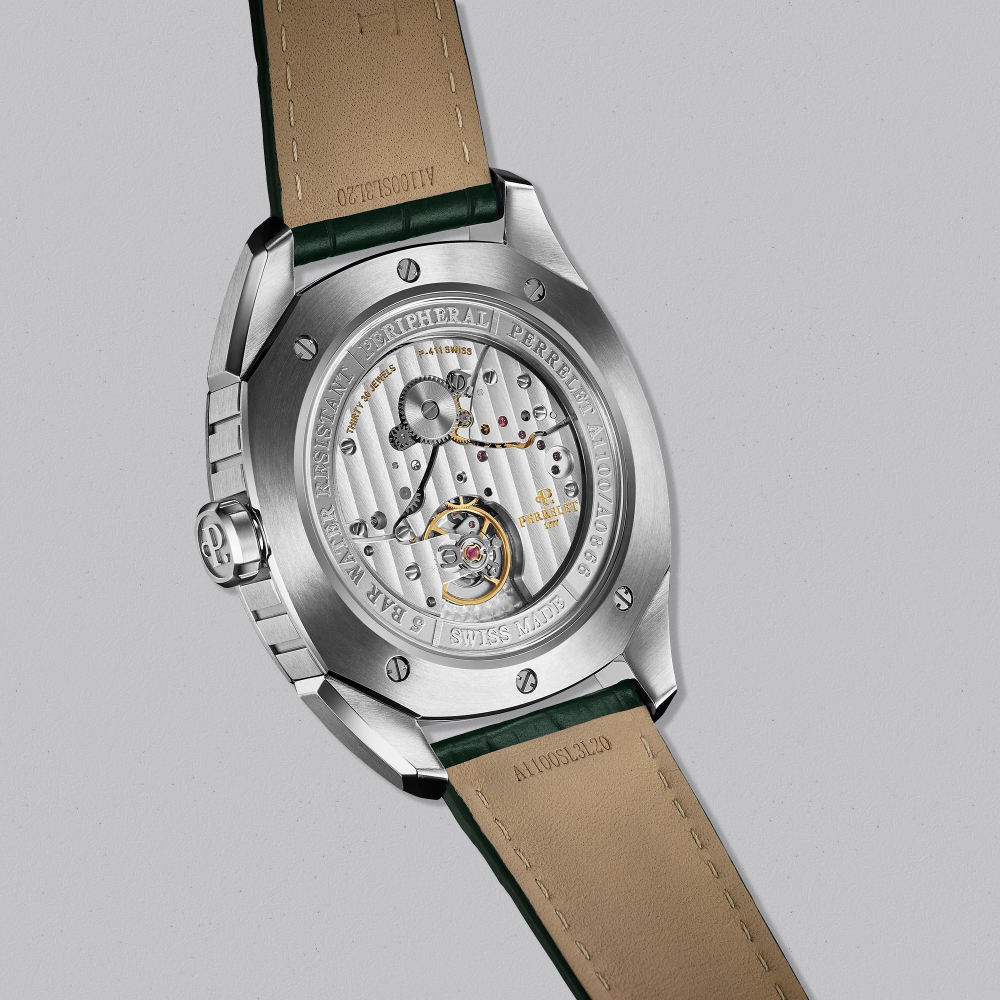 LAB PERIPHERAL 3H SS GREEN DIAL - Swiss Gallery Iraq PERRELET