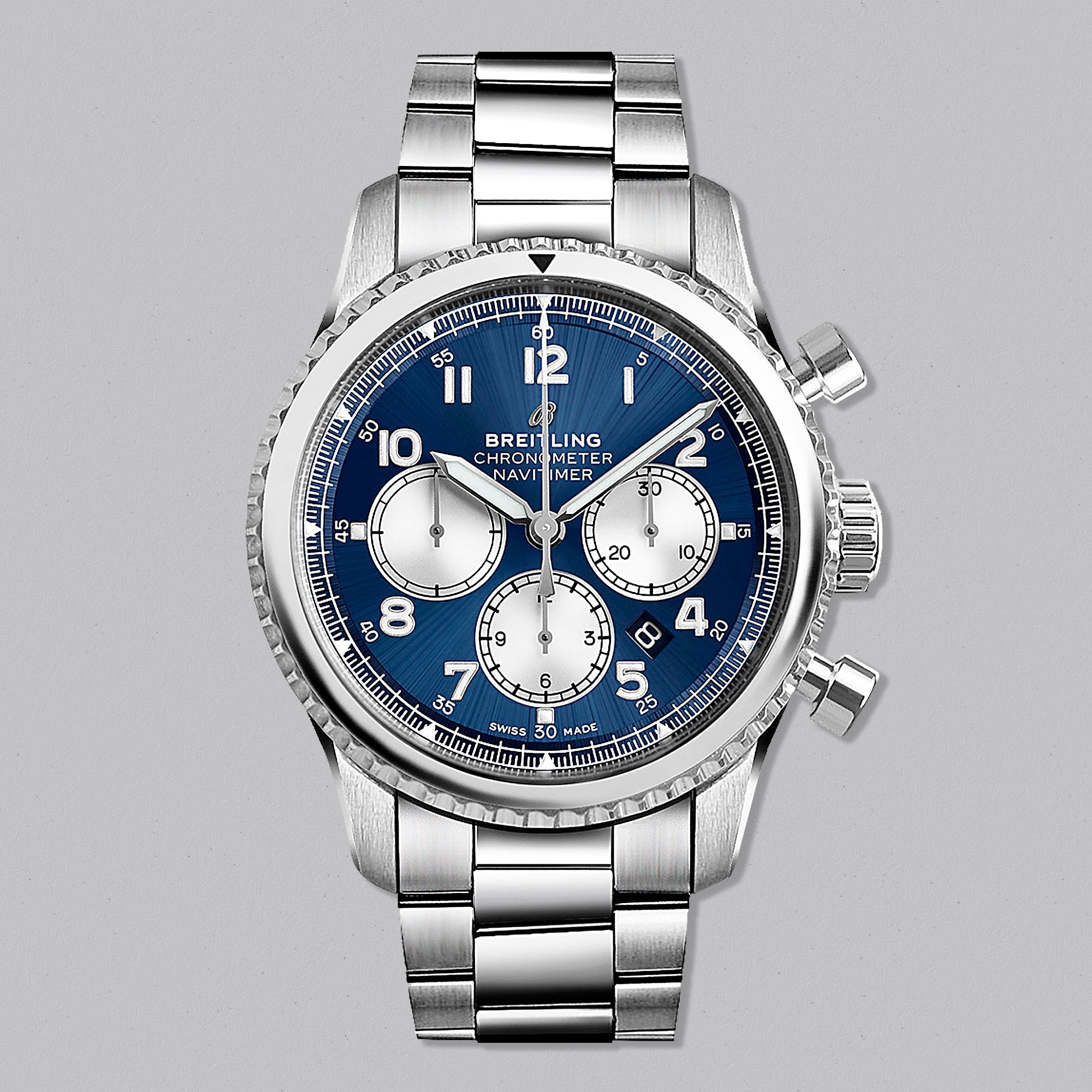 NAVITIMER 8 B01 CHRONOGRAPH 43 BRACELET BLUE DIAL - Swiss Gallery Iraq BREITLING