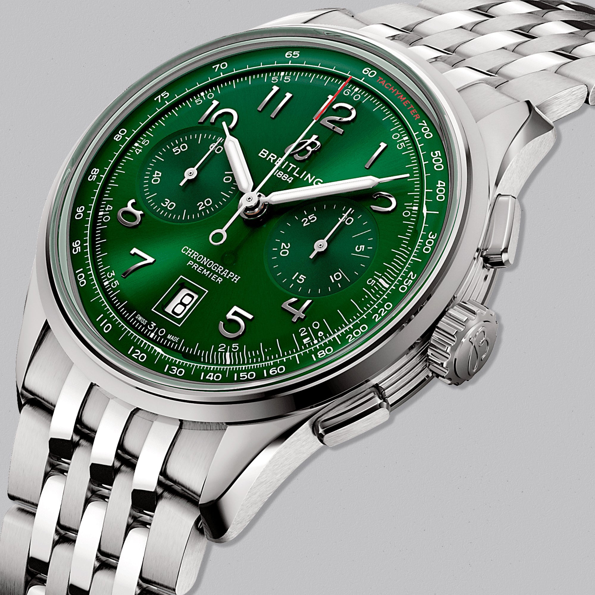 PREMIER B01 CHRONOGRAPH 42 GREEN DIAL - Swiss Gallery Iraq BREITLING