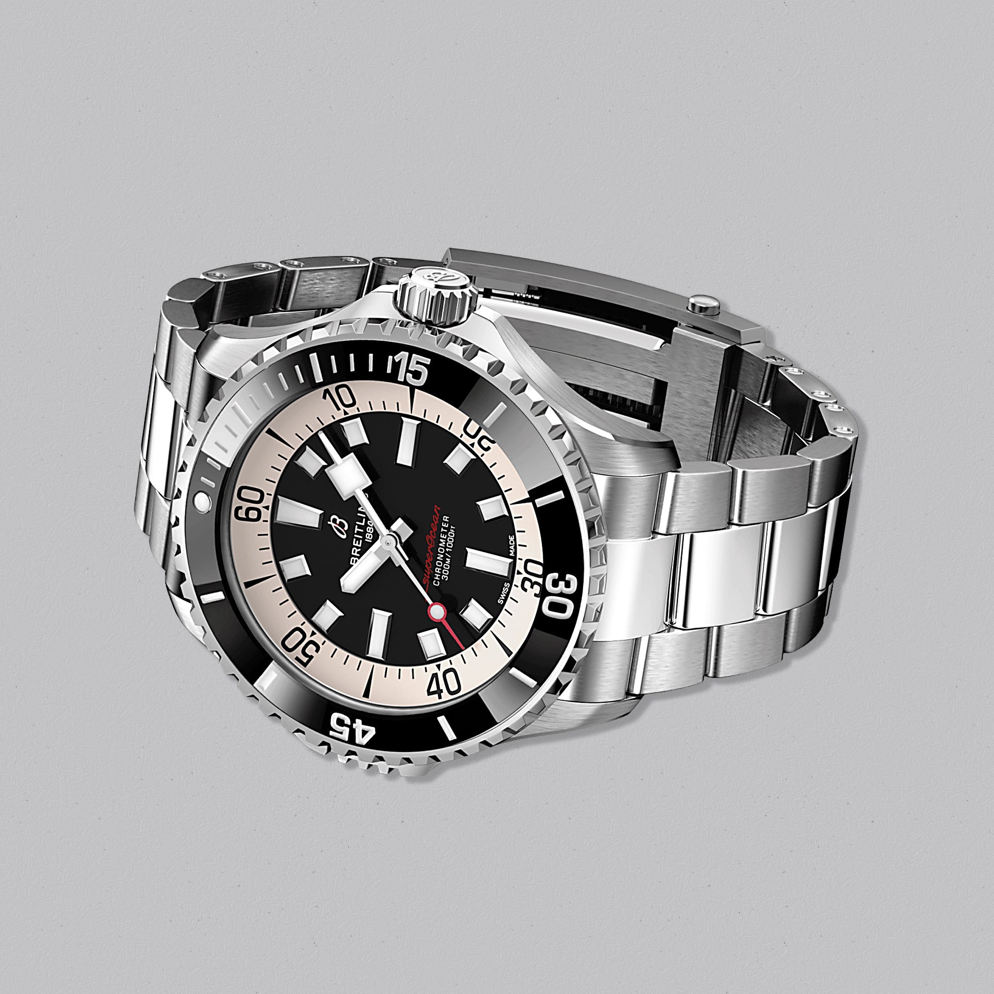 SUPEROCEAN AUTOMATIC 46 BLACK DIAL - Swiss Gallery Iraq BREITLING