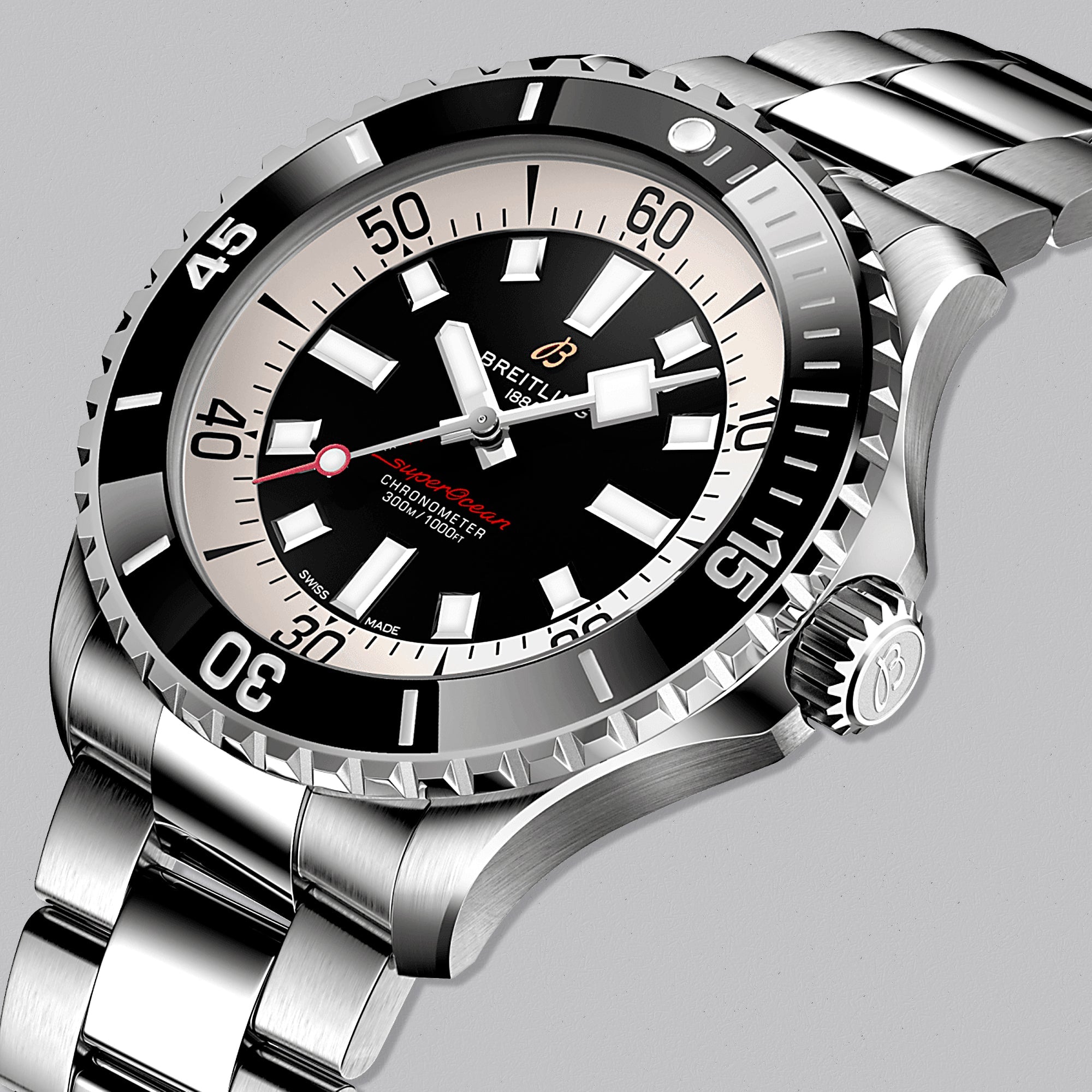 SUPEROCEAN AUTOMATIC 46 BLACK DIAL - Swiss Gallery Iraq BREITLING