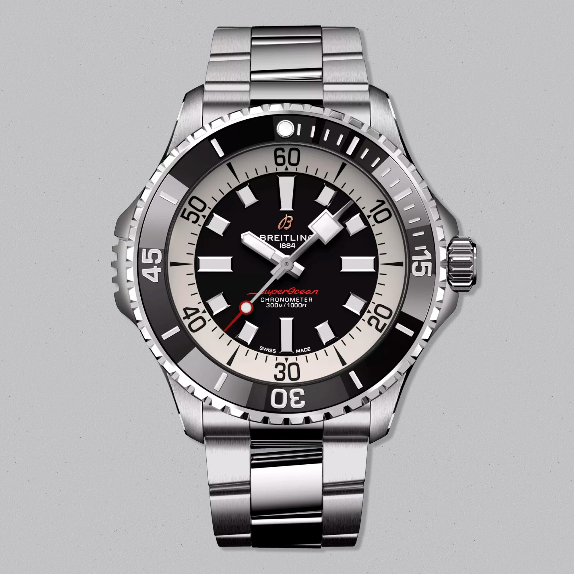 SUPEROCEAN AUTOMATIC 46 BLACK DIAL - Swiss Gallery Iraq BREITLING