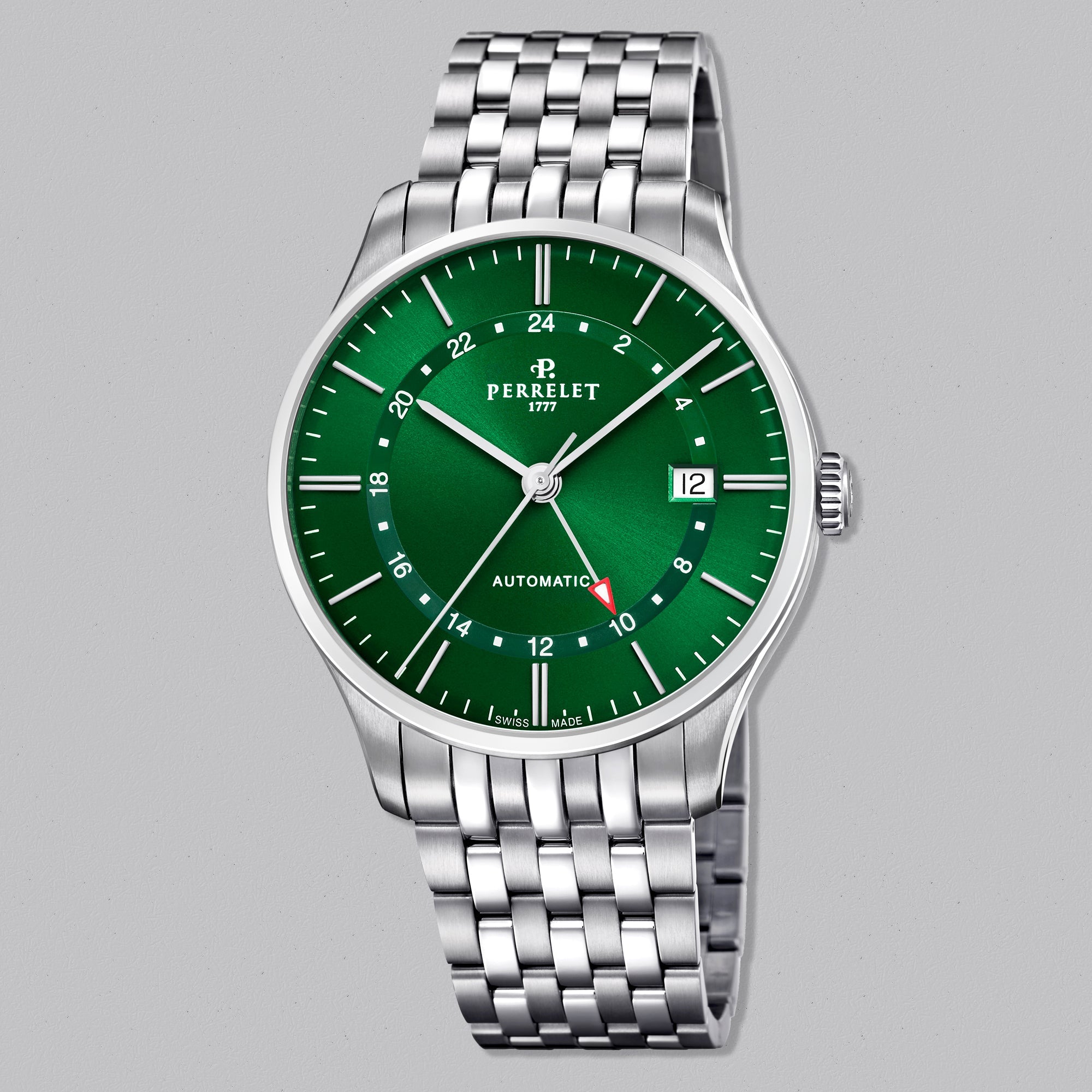 WEEKEND GMT STEEL BRACELET GREEN - Swiss Gallery Iraq PERRELET