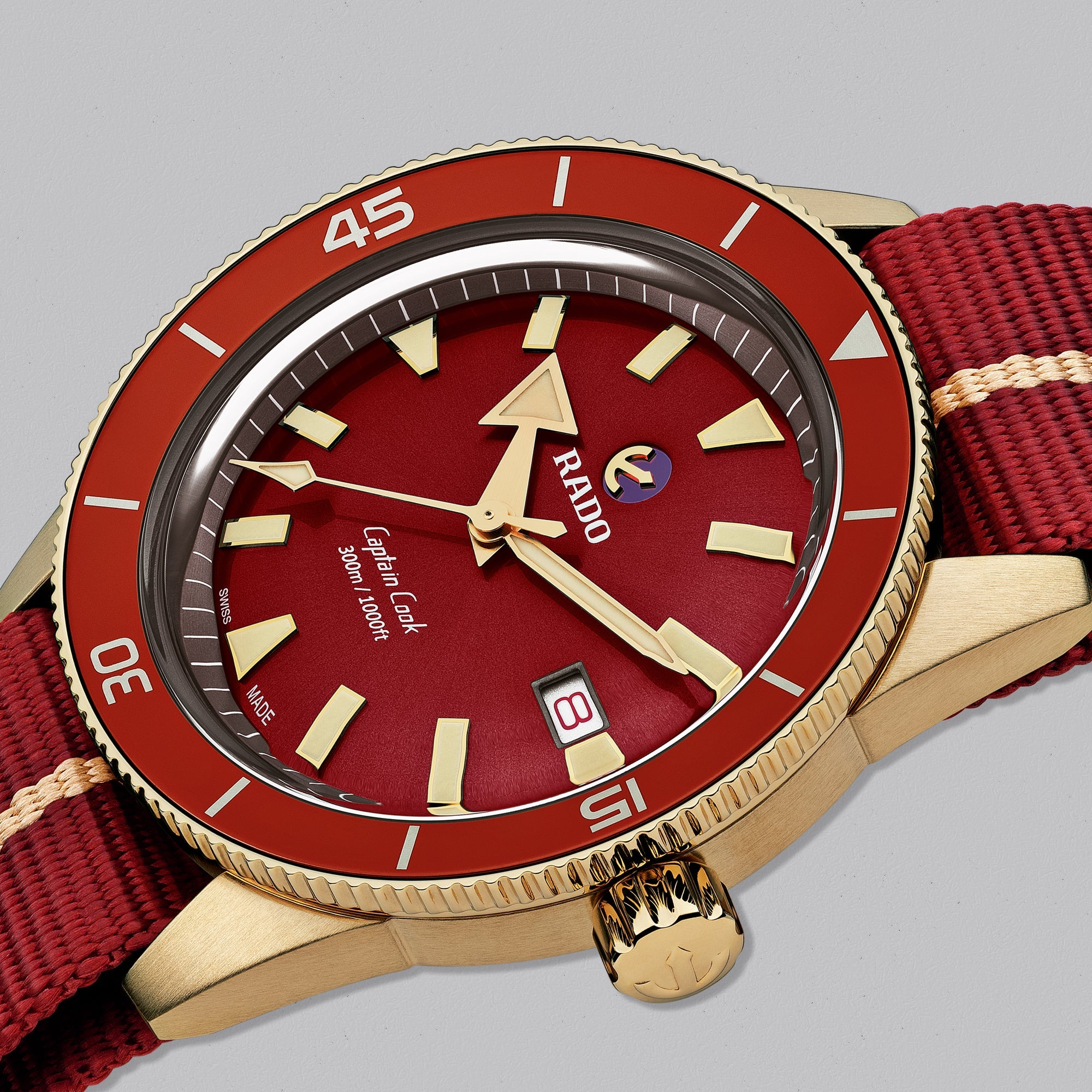 Captain Cook Automatic Bronze RED DIAL - Swiss Gallery Iraq RADO